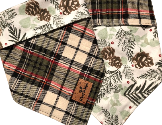 Holly Reversible Dog Scarf